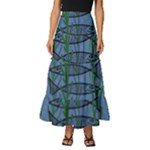 Fish Pike Pond Lake River Animal Tiered Ruffle Maxi Skirt