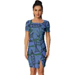 Fish Pike Pond Lake River Animal Fitted Knot Split End Bodycon Dress
