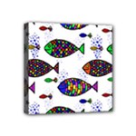 Fish Abstract Colorful Mini Canvas 4  x 4  (Stretched)