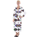 Fish Abstract Colorful Velvet Maxi Wrap Dress