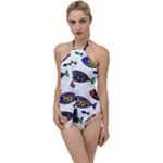 Fish Abstract Colorful Go with the Flow One Piece Swimsuit