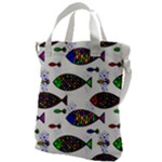 Fish Abstract Colorful Canvas Messenger Bag