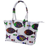 Fish Abstract Colorful Canvas Shoulder Bag