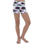 Fish Abstract Colorful Kids  Lightweight Velour Yoga Shorts