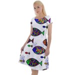 Fish Abstract Colorful Classic Short Sleeve Dress