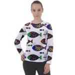 Fish Abstract Colorful Women s Long Sleeve Raglan T-Shirt