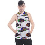 Fish Abstract Colorful Men s Sleeveless Hoodie