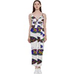 Fish Abstract Colorful V-Neck Camisole Jumpsuit