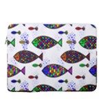 Fish Abstract Colorful 16  Vertical Laptop Sleeve Case With Pocket