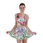 Bloom Nature Plant Pattern Mini Skirt