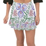 Bloom Nature Plant Pattern Fishtail Mini Chiffon Skirt