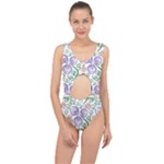 Bloom Nature Plant Pattern Center Cut Out Swimsuit