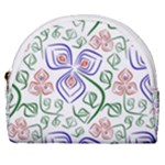 Bloom Nature Plant Pattern Horseshoe Style Canvas Pouch