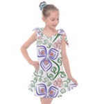 Bloom Nature Plant Pattern Kids  Tie Up Tunic Dress