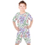 Bloom Nature Plant Pattern Kids  T-Shirt and Shorts Set