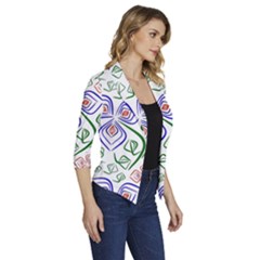 Women s Draped Front 3/4 Sleeve Shawl Collar Jacket 