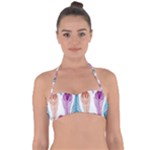 Pen Peacock Colors Colored Pattern Tie Back Bikini Top