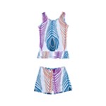 Pen Peacock Colors Colored Pattern Kids  Boyleg Swimsuit