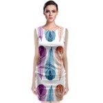 Pen Peacock Colors Colored Pattern Sleeveless Velvet Midi Dress