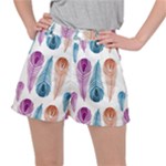 Pen Peacock Colors Colored Pattern Women s Ripstop Shorts
