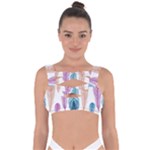 Pen Peacock Colors Colored Pattern Bandaged Up Bikini Top