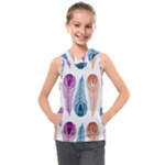 Pen Peacock Colors Colored Pattern Kids  Sleeveless Hoodie