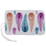 Pen Peacock Colors Colored Pattern Pen Storage Case (L)