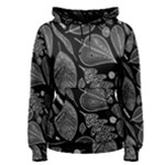 Leaves Flora Black White Nature Women s Pullover Hoodie