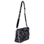 Leaves Flora Black White Nature Shoulder Bag with Back Zipper