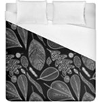 Leaves Flora Black White Nature Duvet Cover (King Size)