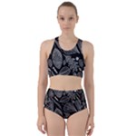 Leaves Flora Black White Nature Racer Back Bikini Set