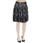 Leaves Flora Black White Nature Pleated Skirt