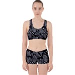 Leaves Flora Black White Nature Work It Out Gym Set