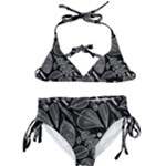 Leaves Flora Black White Nature Kids  Classic Bikini Set