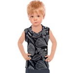 Leaves Flora Black White Nature Kids  Sport Tank Top