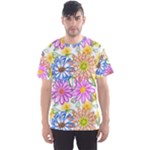 Bloom Flora Pattern Printing Men s Sport Mesh T-Shirt