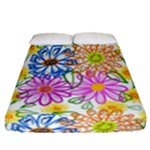 Bloom Flora Pattern Printing Fitted Sheet (Queen Size)