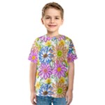 Bloom Flora Pattern Printing Kids  Sport Mesh T-Shirt