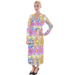 Bloom Flora Pattern Printing Velvet Maxi Wrap Dress