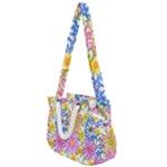 Bloom Flora Pattern Printing Rope Handles Shoulder Strap Bag