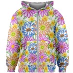 Bloom Flora Pattern Printing Kids  Zipper Hoodie Without Drawstring