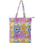 Bloom Flora Pattern Printing Double Zip Up Tote Bag