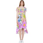 Bloom Flora Pattern Printing High Low Boho Dress