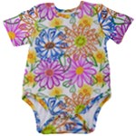 Bloom Flora Pattern Printing Baby Short Sleeve Bodysuit