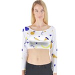 Pattern-fruit-apples-green Long Sleeve Crop Top