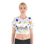 Pattern-fruit-apples-green Cotton Crop Top