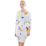 Pattern-fruit-apples-green Quarter Sleeve Hood Bodycon Dress