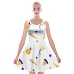 Pattern-fruit-apples-green Velvet Skater Dress