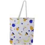 Pattern-fruit-apples-green Full Print Rope Handle Tote (Large)