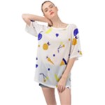 Pattern-fruit-apples-green Oversized Chiffon Top